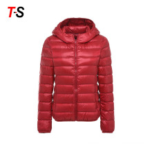 Women's Hooded Packable Ultra Light Weight Short Down Jacket